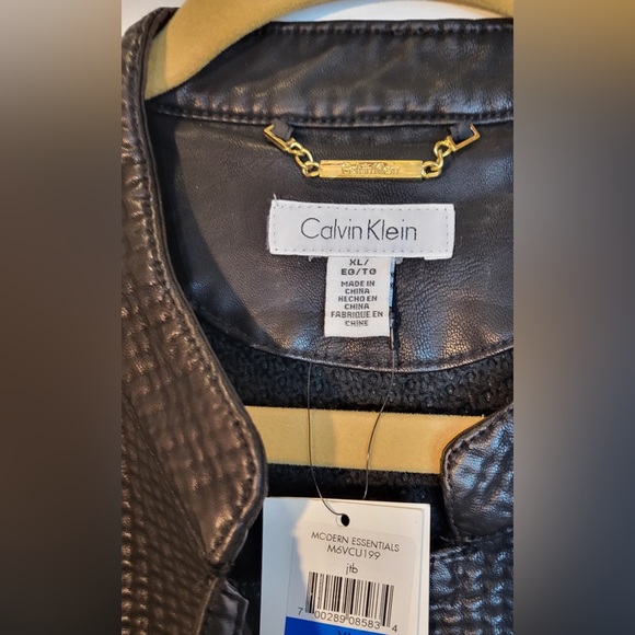 calvin klein leather moto jacket women's